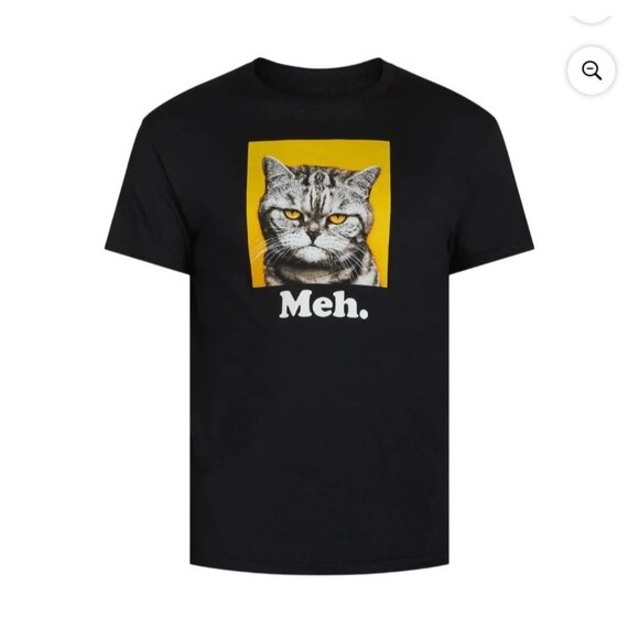 Unbranded Mens 3XL Black Cotton Meh Angry Cat Graphic Tee T-shirt NWT - Picture 4 of 4
